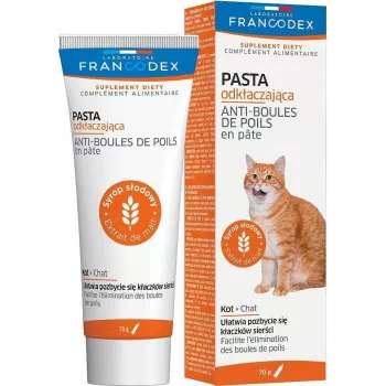 FRANCODEX Pasta anti-bolas de pelo para gatos - 70 g