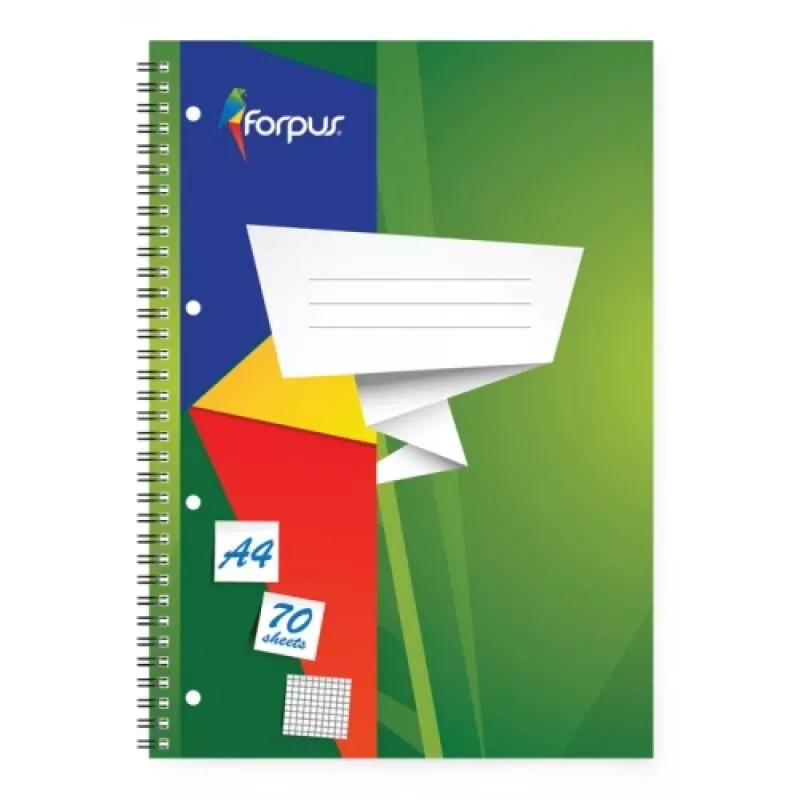 Bloc de espiral Forpus, A4/70, cuadriculado, tapa blanda 0722-003