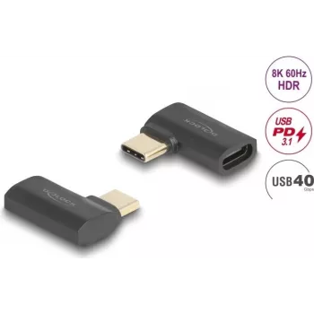 Adaptador USB DeLOCK 60245 40 Gbps USB Type-C PD 3.1 240 W en ángulo