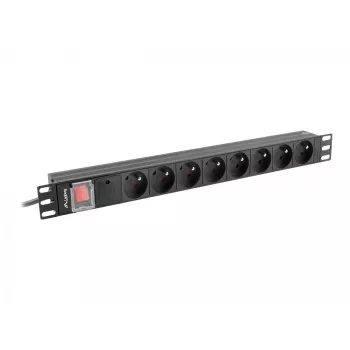 Regleta de enchufes Lanberg PDU-08E-0200-BK