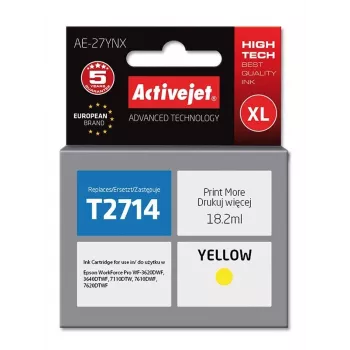 Cartucho de tinta compatible ActiveJet AE-27YNX (amarillo, High XL, 18,2 ml) para impresoras Epson