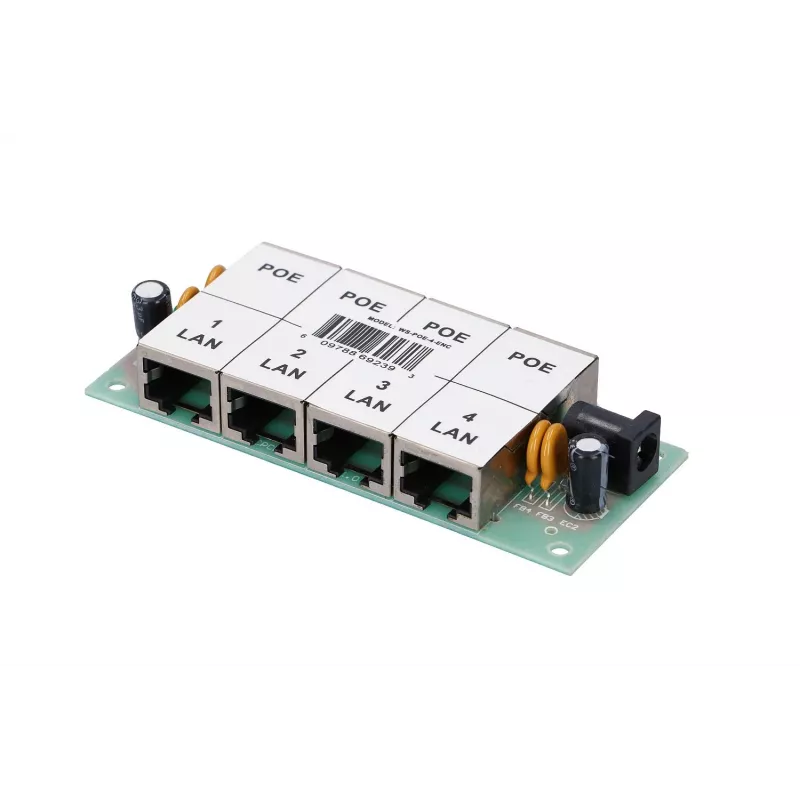 Inyector PoE Extralink 4 puertos 4x 100 Mb/s RJ45, Fast Ethernet, 48 V, sin carcasa