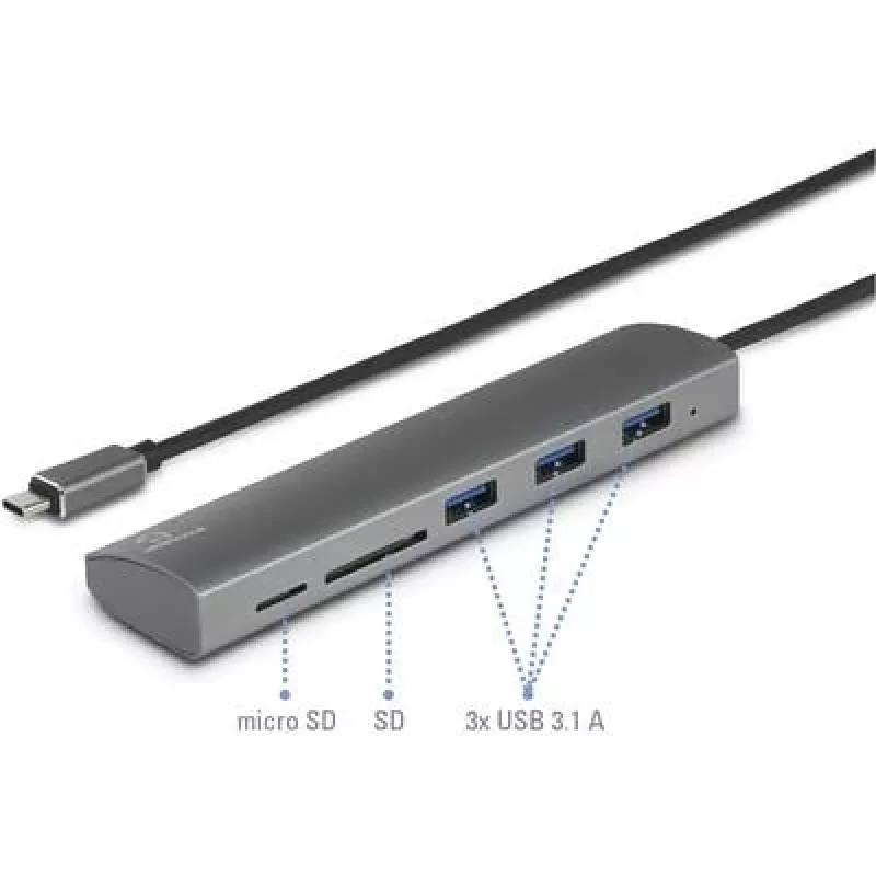 Renkforce RF-3374948 hub de interfaces USB 2.0 Type-C 5000 Mbit/s plata (RF-3374948)