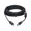 Eaton Tripp Lite Serie cable de fibra óptica activo (AOC) USB 3.2 Gen 1 plenum certificado - A/B M/M, negro, 20 m - cable USB - USB Type-A (M) a USB Type-B (M) - USB 3.2 Gen 1 - 20,0 m - P