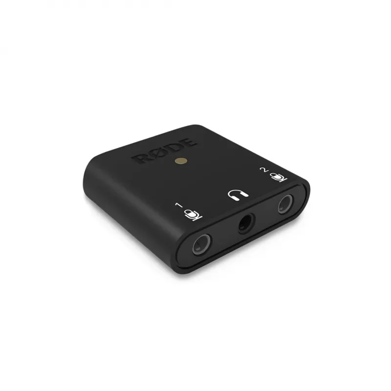 RØDE AI-Micro interfaz de audio móvil, 2x entradas TRS/TRRS de 3,5 mm, salida de auriculares de 3,5 mm, USB-C, negra