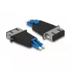 Acoplador híbrido de fibra óptica DeLOCK LC dúplex conector macho a acoplador SC dúplex azul