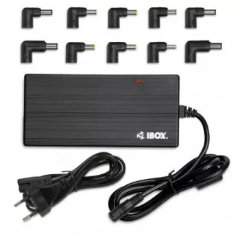 Fuente de alimentación IBOX IUZ90WA 90 W, entrada 100–240 V, salida 4,5 A, tensión ajustable, para interiores, negra