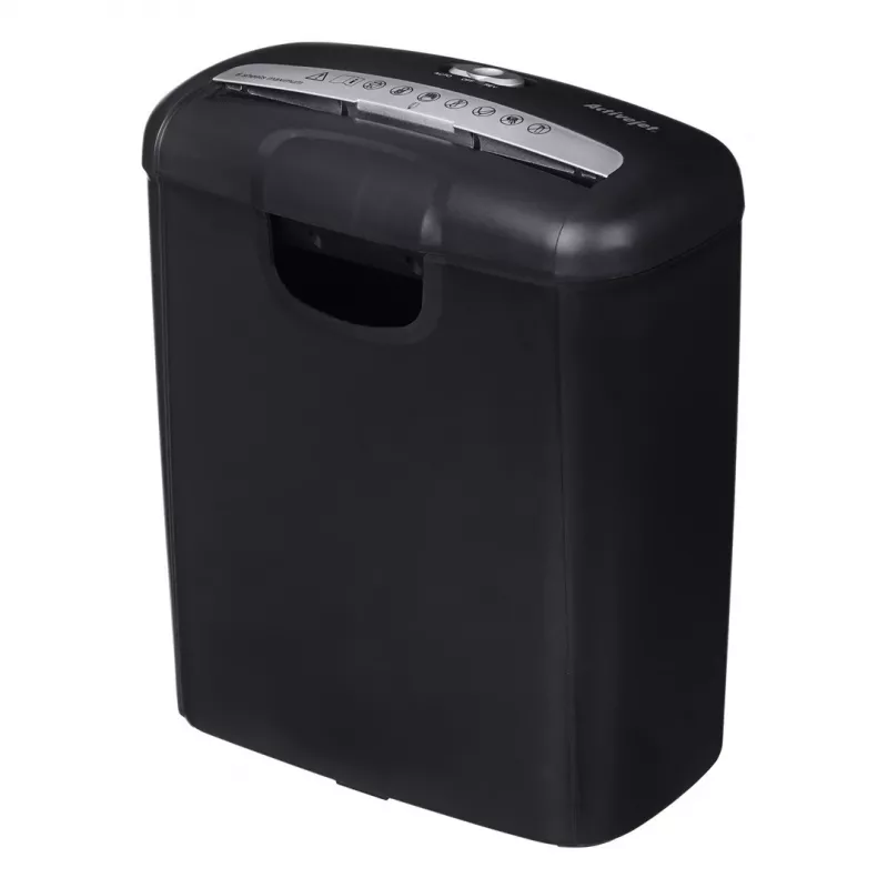 Destructora de papel Activejet ASH-0601S, P-2, 10 l, corte en tiras de 6 mm, 6 hojas, negro.