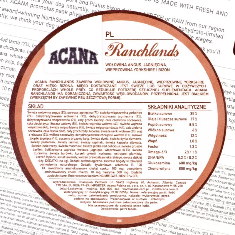 ACANA Highest Protein Ranchlands Dog - pienso para perros - 2 kg