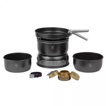 Trangia hornillo Travel Set 35-5 UL/BL negro – set de hornillo de camping ligero y compacto