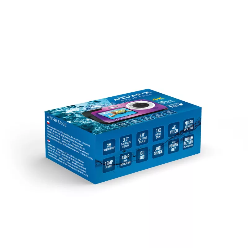 Cámara compacta sumergible EASYPIX Aquapix W3048‑V 12MP, zoom digital 4x