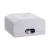 Rosa de superficie RJ-45 Cat6 OU6-0002-W blanca, 2 tomas, 30×54×57 mm