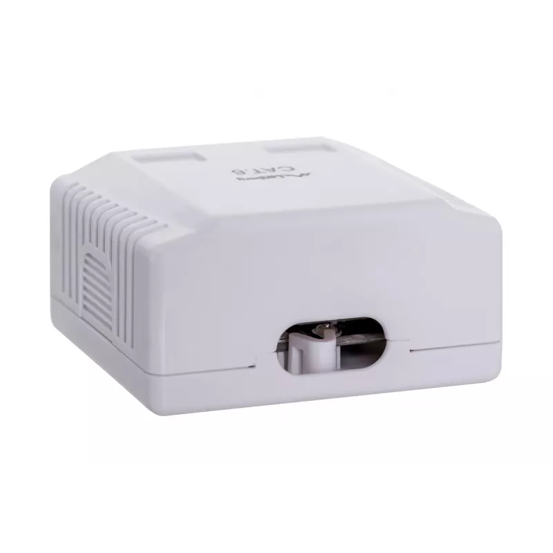 Rosa de superficie RJ-45 Cat6 OU6-0002-W blanca, 2 tomas, 30×54×57 mm