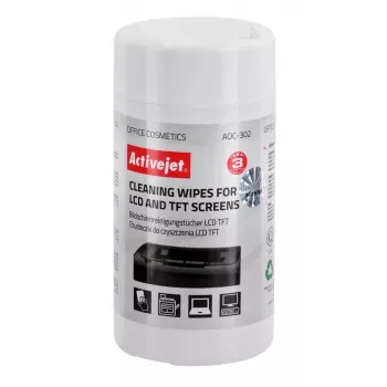 Paños de limpieza para pantallas LCD Activejet AOC-302, 100 uds.