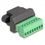 Delock adaptador de conector RJ45 hembra a bloque de terminales, 8 pines, 2 piezas, negro/verde (66589)
