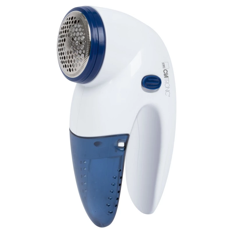 Quitapelusas CLATRONIC TC 3759 – a pilas 2×AA, cuchilla y lámina de acero inoxidable Ø45 mm, azul/blanco