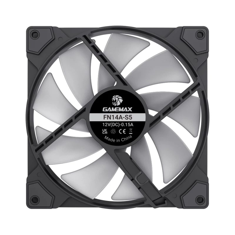 Gamemax | Ventilador de caja | FN14A-S5 | Negro