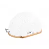 Panera Maestro MR-1678G ovalada, plástico y bambú, 350×200×250 mm, tapa blanca deslizante