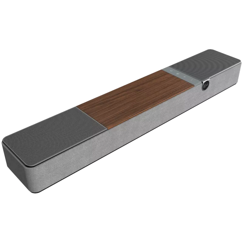 Barra de sonido KLIPSCH Flexus CORE 100 — 2.1 canales, 100 W, subwoofer integrado, gris/nogal