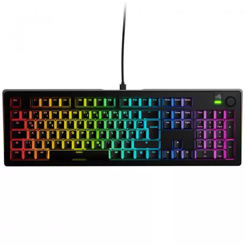 Teclado gaming mecánico GLORIOUS GMMK 3 100% Pre-Built ISO (DE) con interruptores Fox, negro