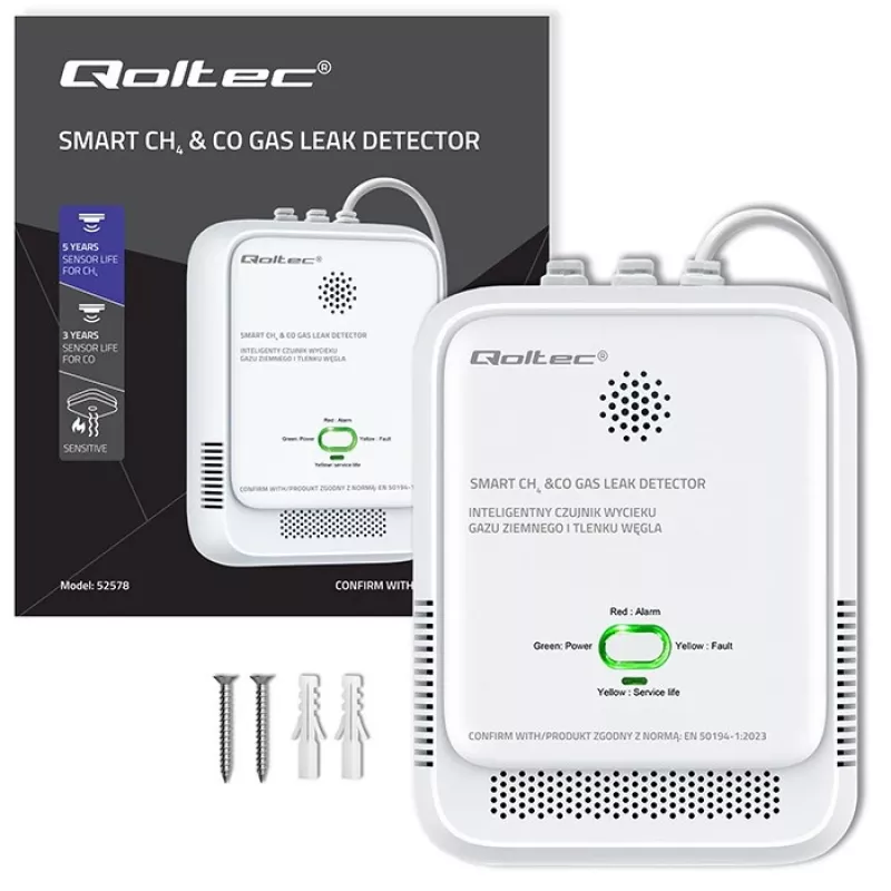 Detector de gas y monóxido de carbono LED