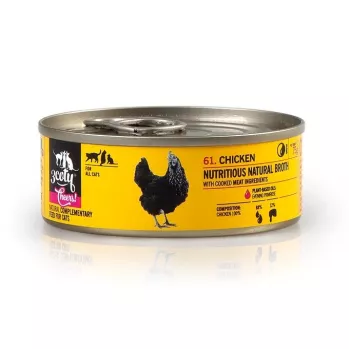 Comida húmeda para gatos 3coty Chicken Cheers 75 g — alimento completo para gatos adultos, ración individual, 12 % proteína, 7,5 % grasa, 80 % humedad