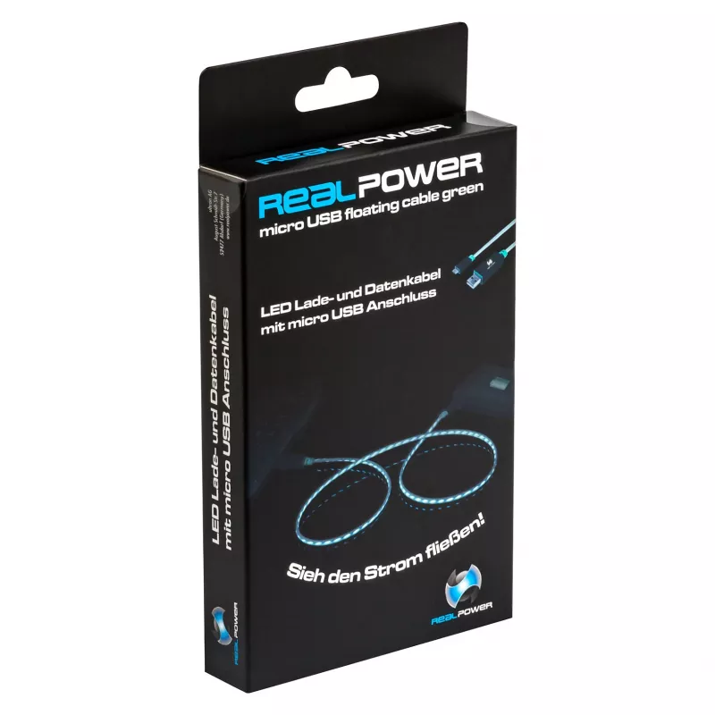 Cable USB RealPower A/Micro-USB B 0,75 m