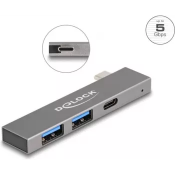 DeLOCK Hub USB 3 puertos delgado DeLOCK USB Type-C 5 Gbps 2 x Type-A