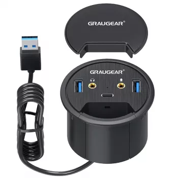 Hub USB GRAUGEAR G-THUB-AU-60 USB 3.2 Gen 1 Type-A Negro