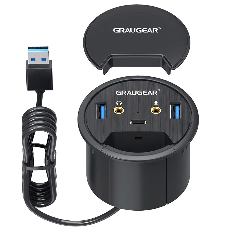 Hub USB GRAUGEAR G-THUB-AU-60 USB 3.2 Gen 1 Type-A Negro
