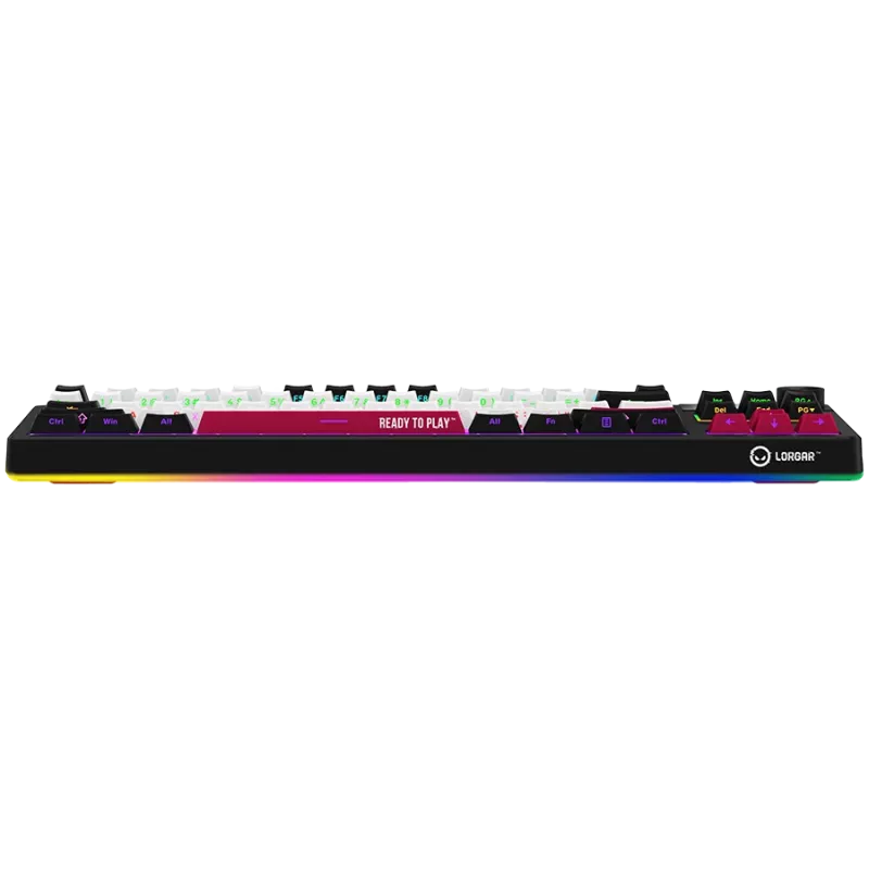 LORGAR KBP70TKLW, teclado gaming mecánico inalámbrico TKL Pro, negro/rojo, distribución EN