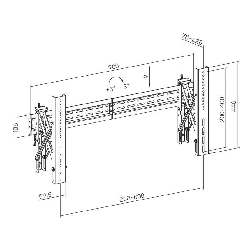 Soporte de pared para TV SBOX LVW02-48T para pantallas de 37–70