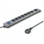 50168 Protector de sobretensión 8 salidas Schuko 230 V 3 m gris - Regleta protectora de sobretensión (8 tomas Schuko, tipo F, 230 V, 50 Hz - Qoltec