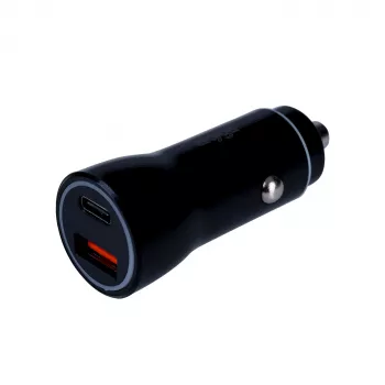 Cargador de coche 12/24V Akyga AK-CH-16 36W USB-A + USB-C PD Quick Charge 3.0 5-12V / 1,5-3A negro