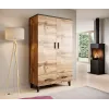 Cama Meble LOTTA 2D2D armario, roble Wotan + negro mate