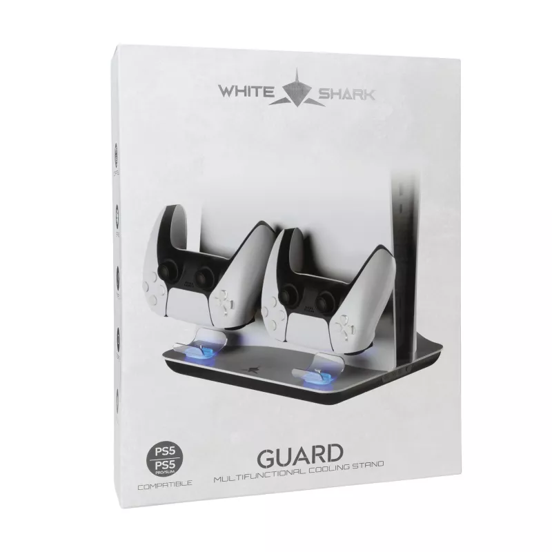 Base refrigeradora White Shark Guard-2 para PS5 con estación de carga integrada (modelo PS5-05102V2)