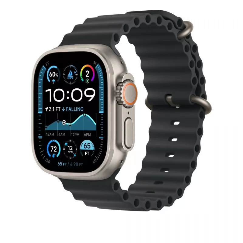 Correa Apple 49mm negra Ocean Band Extension Natural Titanium Finish