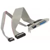 Delock 85644 Soporte de ranura, 1x paralelo DB25 + 1x serie DB9 a IDC, patillaje girado