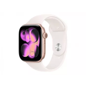 Apple Watch Series 11 GPS 46 mm caja de aluminio oro rosa con correa deportiva rosa claro – S/M | Apple