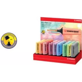 Set de rotuladores Stabilo BOSS Original pastel – 45 uds., punta biselada, multicolor