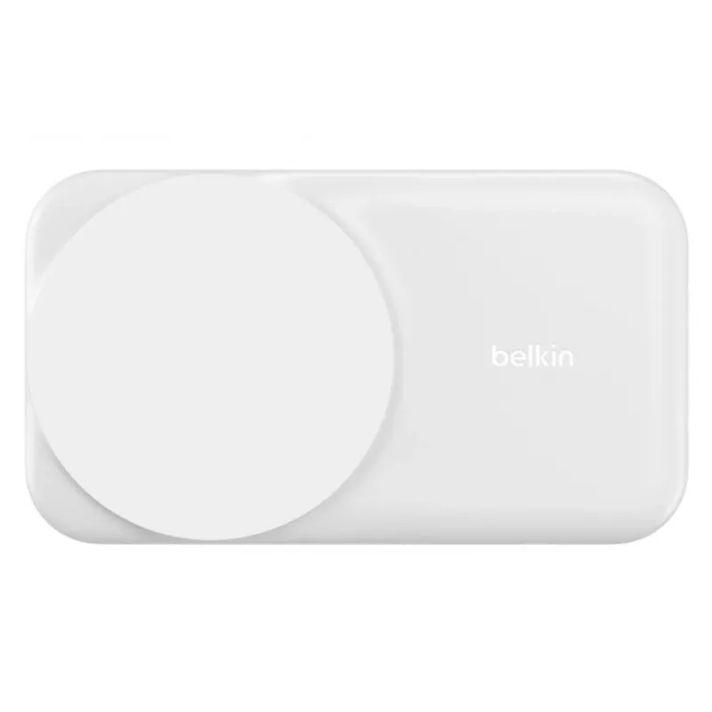 Belkin UltraCharge 25W Qi2 base de carga inalámbrica plegable 2 en 1, blanca (WIZ038KQWH)