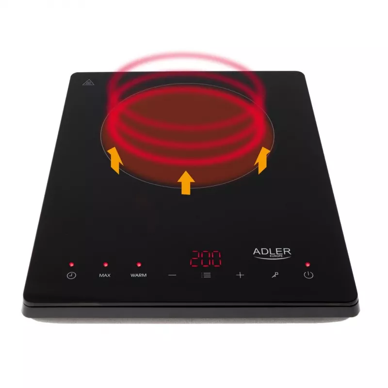 Adler AD 6513 placa de cocina negra de sobremesa 29 cm zona placa de inducción 1 zona(s)