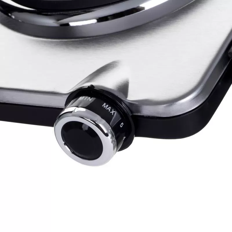 Clatronic DKP 3668 E placa de cocción negra de acero inoxidable para encimera, placa sellada, 2 zonas de cocción