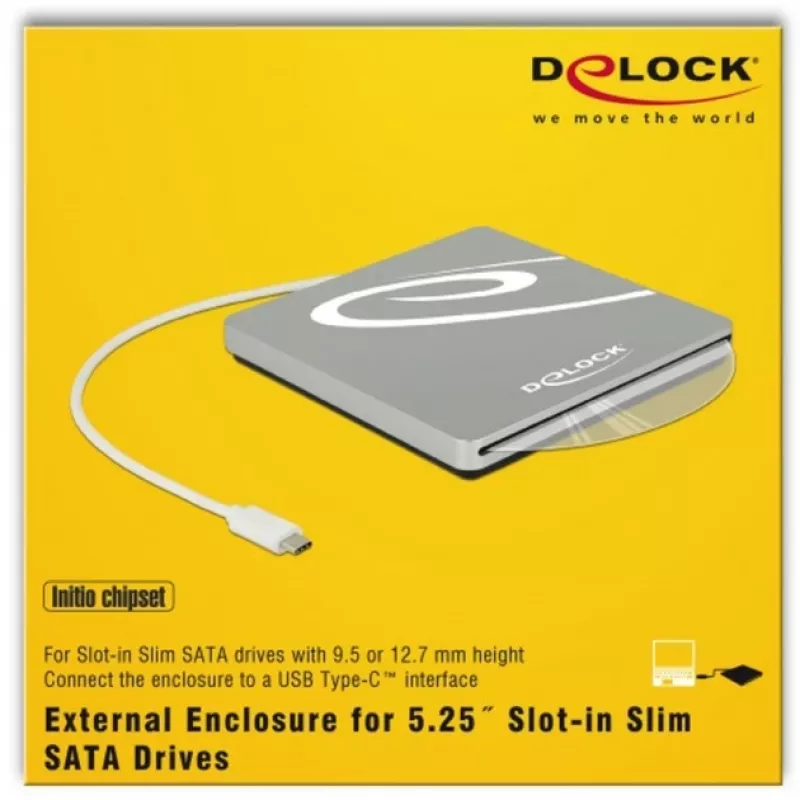 Carcasa para ODD DeLOCK 42605 13,3 cm (5,25 pulgadas)