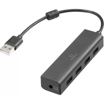 Renkforce RF-6382720 Hub USB 4 puertos USB-A USB 2.0 480 Mbit/s Negro RF-USBH-110 (RF-6382720)