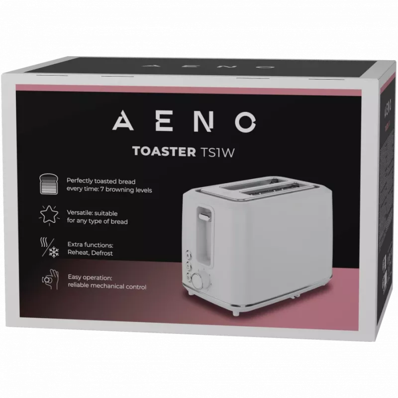 Tostadora eléctrica, blanca, 220-240V, 50-60Hz, 920-1080W, 2 ranuras, 3 modos, 7 niveles de tostado