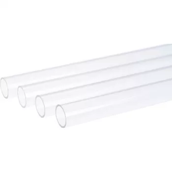 Tubo rígido 12/10 mm acrílico (PMMA) transparente 60 cm, tubo transparente, set de 4