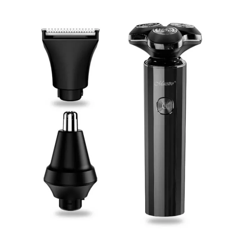 Set de afeitado Maestro MR-676 3 en 1 USB recargable diseño compacto