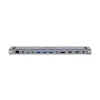 KVM-Switch Unitek D1106AGY01 Estación de acoplamiento USB-C Triple 4K con KVM, 3x USB-A, 5x USB-C, HDMI×2, DP×1, RJ-45, lector SD, 3840×2160@60Hz, Aluminio
