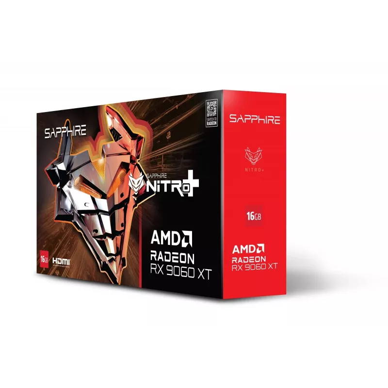 Tarjeta gráfica Sapphire NITRO+ Radeon RX 9060 XT — 16 GB GDDR6, 128-Bit, PCIe x16 5.0